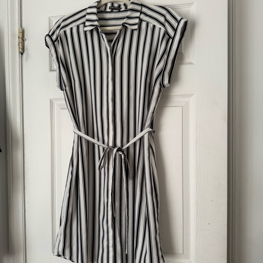 Express Black and White Striped Mini Dress, NWOT